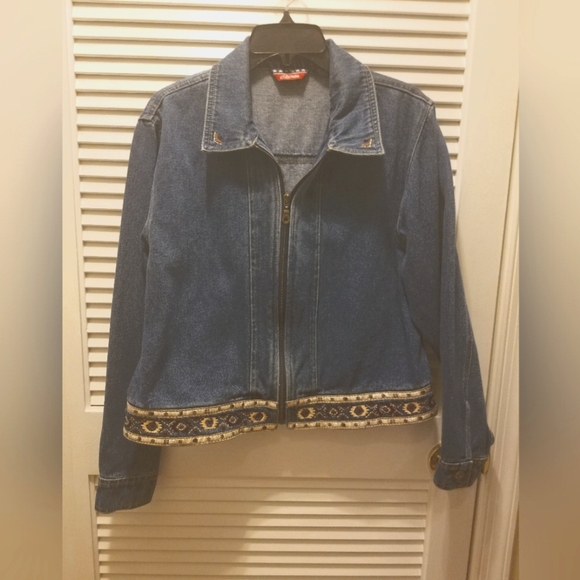 Jean Jacket, Size Petite Large, Southwest VIBE - Picture 6 of 7